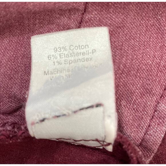 J. Crew Toothpick Size 27 Ankle Burgundy Corduroy Pants Slim Straight Casual - Picture 9 of 9